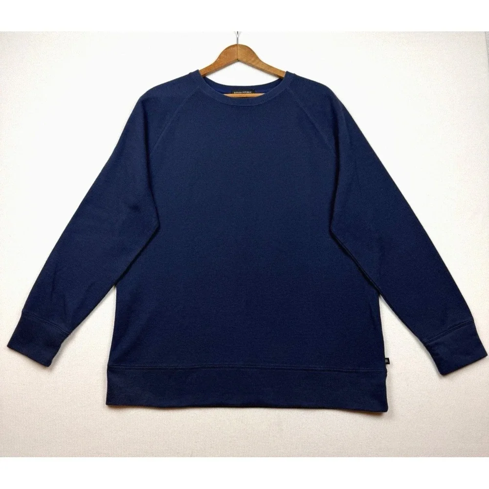 Banana Republic Navy Blue Crewneck Pullover Shirt Men's XL Preppy Thermal